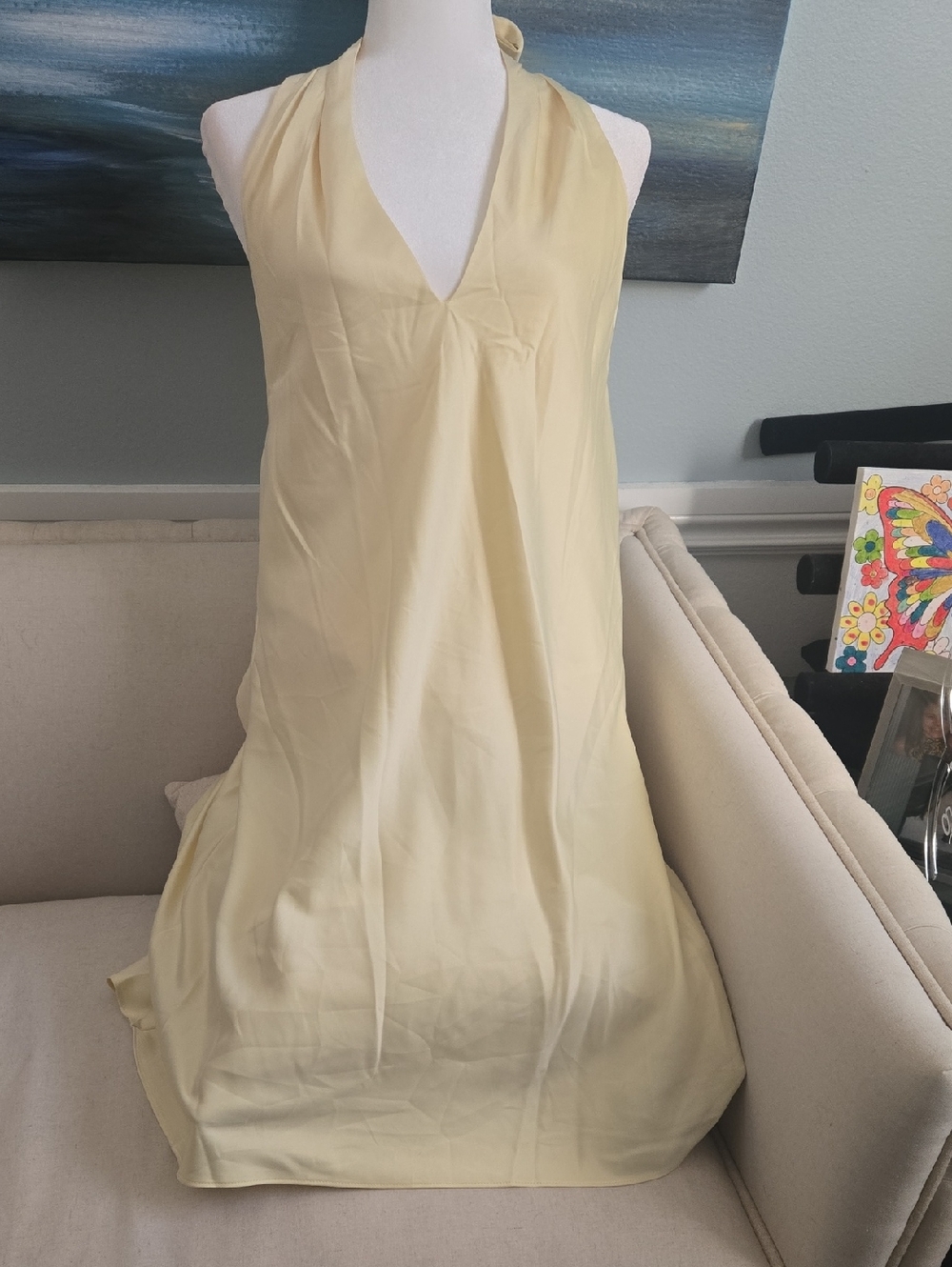 Yellow halter top dress